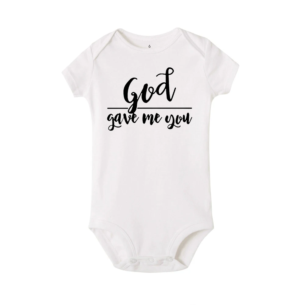 God Give Me You/Детские боди из хлопка для новорожденных с короткими рукавами 0 24