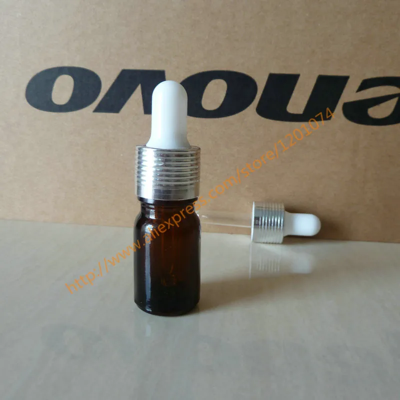 5 мл прозрачная/синяя/зеленая/коричневая блестящая стеклянная бутылка с