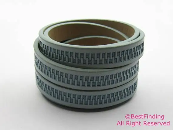 10 мм кожаный шнур на молнии с бирюзовым покрытием 10x2 S1030|leather cord|10mm leather cordleather cord 10mm