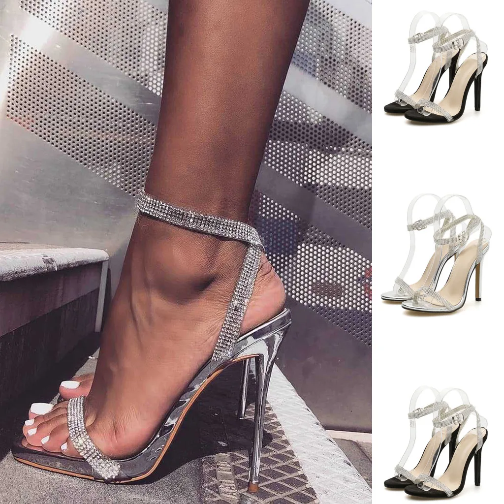 Лето 2019 г. хит продаж женские модные Кристаллы с цепочкой острым носком на тонком