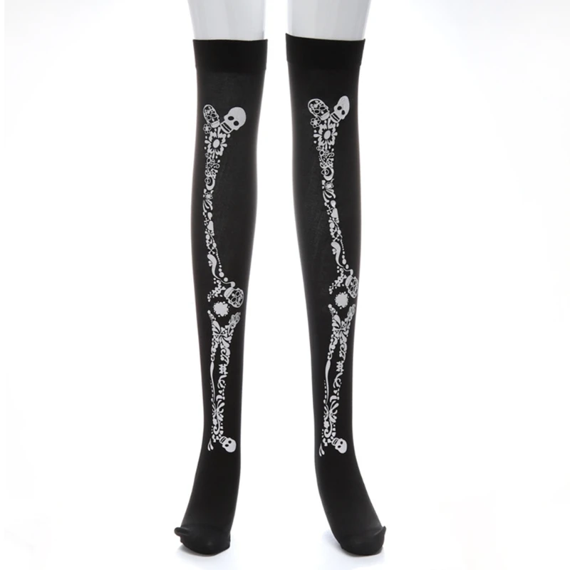 

Free shipping Free shipping Halloween Skeleton Long Knee High Socks Costume Masquerade Carnival Cosplay Soft