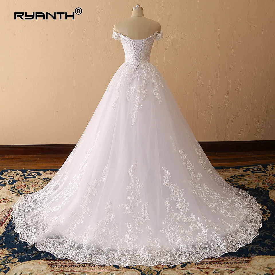 Cheap Robe De Mariage Sexy Off The Shoulder Lace Ball Gown Wedding Dress 2019 Hot Sale Vestido de Noiva Custom Made | Свадьбы и