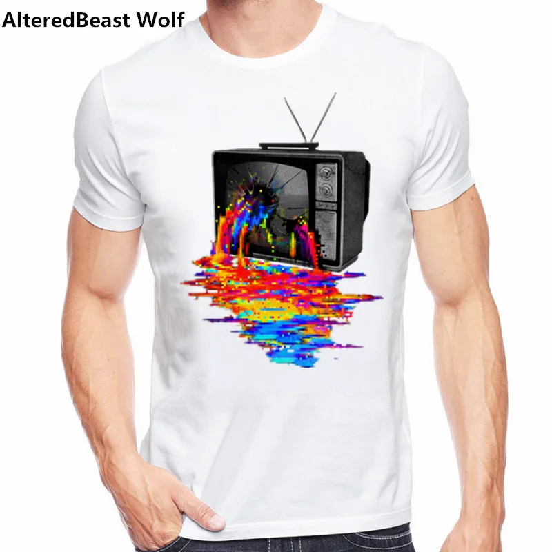 Мужская модная футболка 2017 с коротким рукавом большие размеры хит продаж ТВ