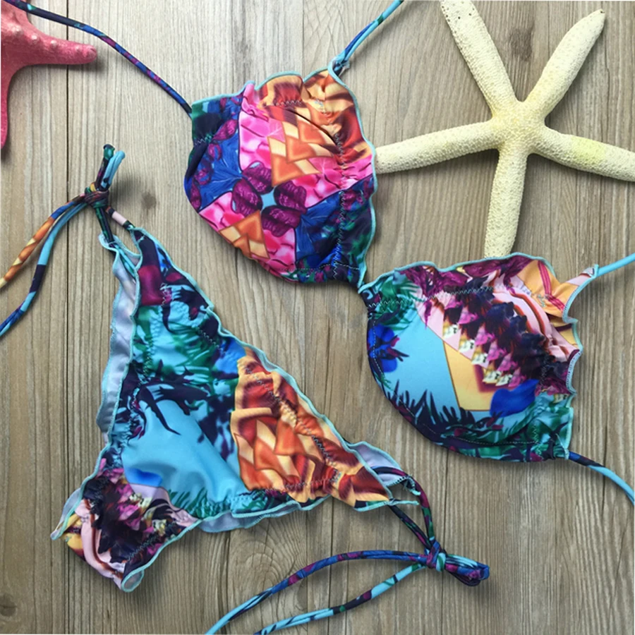 2017 купальники бикини с эффектом пуш-ап бразильский сексуальный бандажный