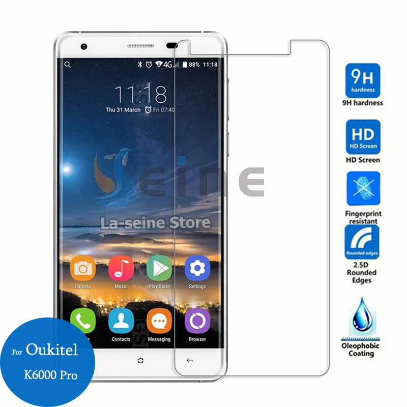 2 фото для Oukitel K6000 Pro протектор экрана из закаленного стекла 9H 2.5D защитная пленка