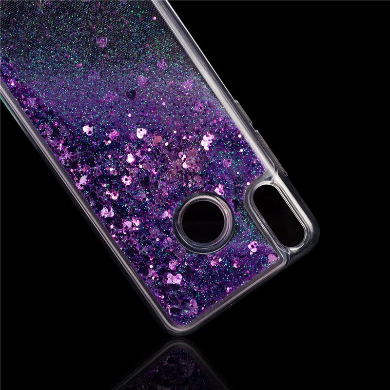 Чехол для Huawei Honor 8X 8C 9 lite мягкий ТПУ чехол с динамической жидкостью и блестками