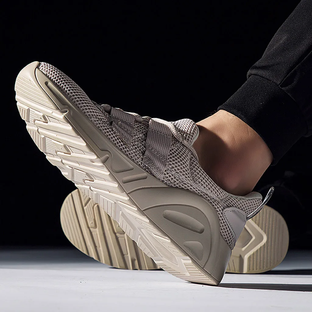 Мужские кроссовки дышащие повседневные для бега ткацкая Мужская обувь модная