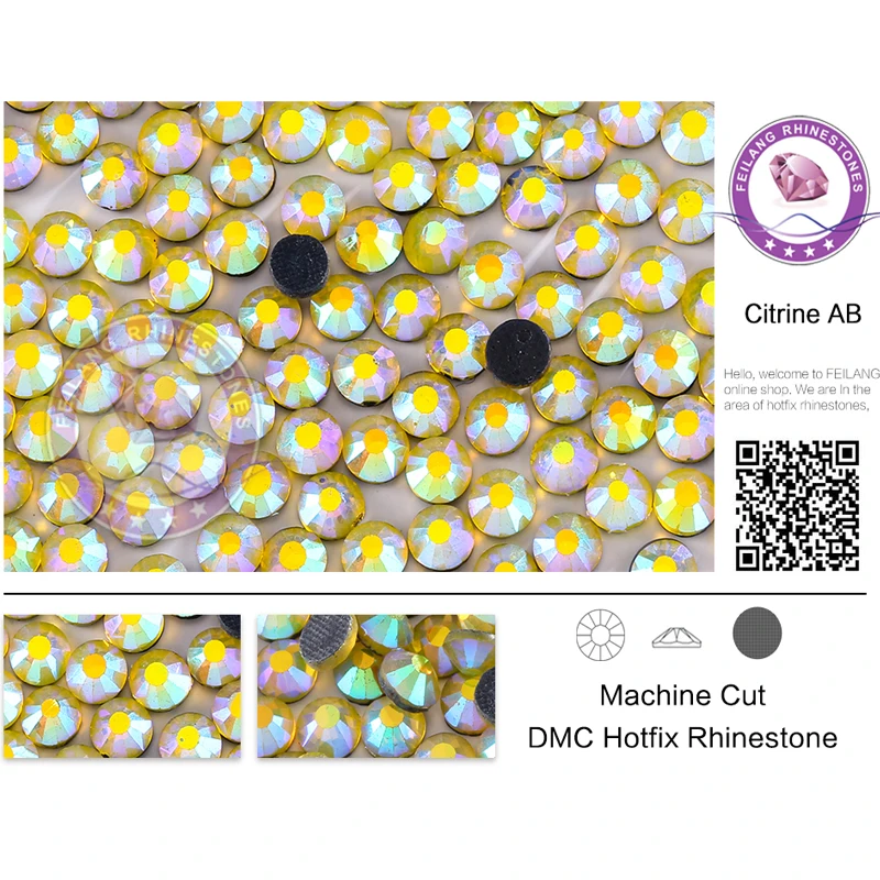 DMC Crystals Citrine AB Hotfix Rhinestones SS6 SS10 SS16 SS20 SS30 Special Color Strass For Clothing Needlework DIY | Дом и сад