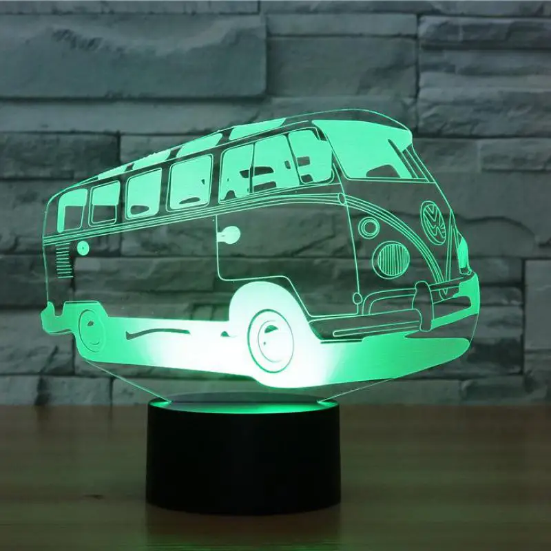 Автобус 3d L светильники многоцветные сенсорные светодиодные визуальные ночные