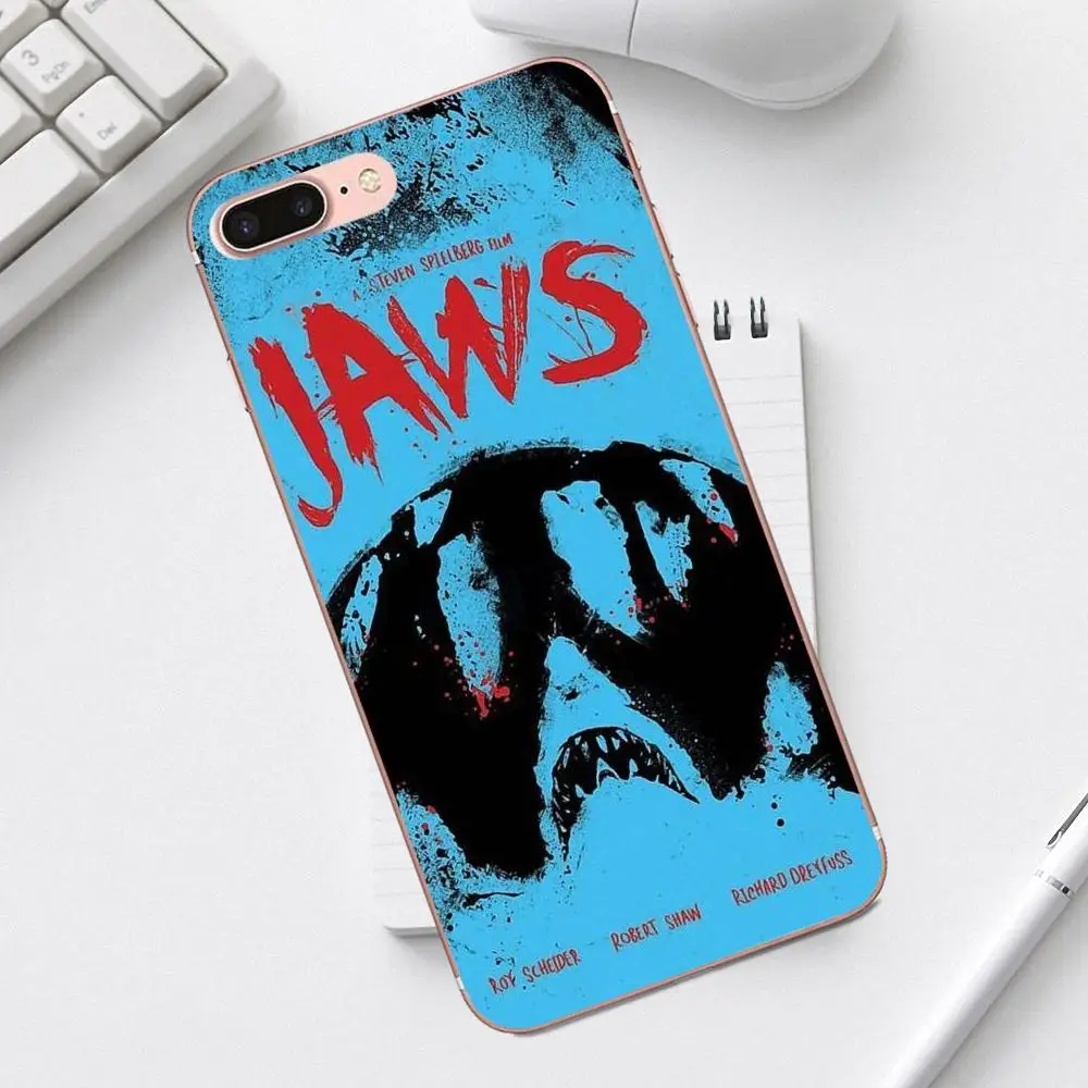 Постер с фильмом Qdowpz Jaws для iPhone 4 4S 5 5C SE 6 6S 7 8 Plus X XS Max XR Galaxy A3 A5 J1 J3 J5 J7 2017 сотовый