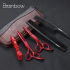 Brainbow 6,0 'Japan ножницы для волос Профессиональный парикмахер ножницы для резки Истончение Набор Парикмахерская Стрижка покрытие накидки