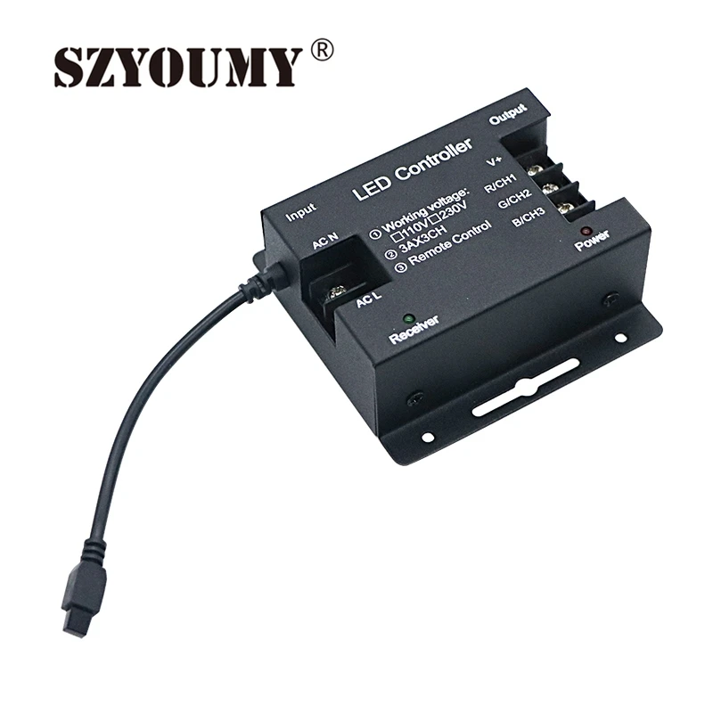 SZYOUMY 220V 110V 44key ИК пульт RGB светодио дный LED контроллер Диммер 1500 Вт США plug/ЕС plug подключен В 110 В MAX 70 м