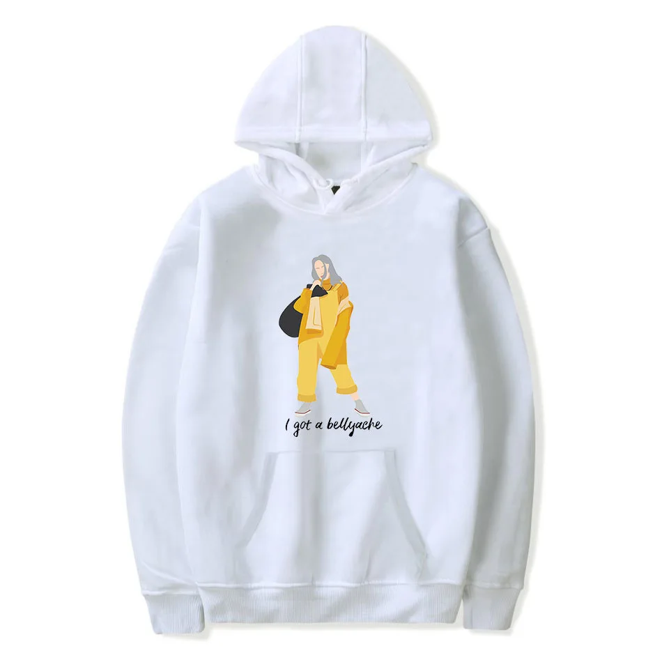 Billie Eilish для мужчин женщин толстовки с капюшоном уличная Шик Панк плюс размеры