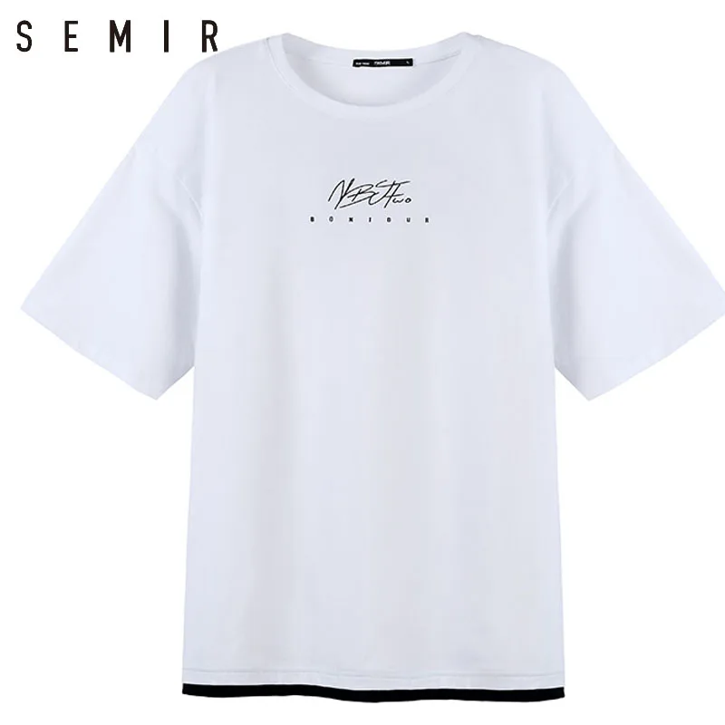 SEMIR Футболка мужская 2018 летняя свободная одежда с короткими рукавами и круглым