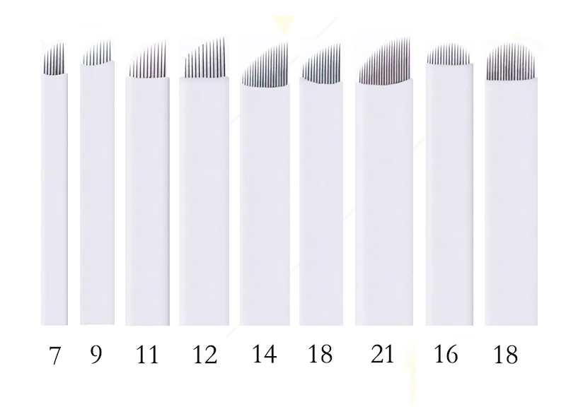 

50pcs 16 Pin U Microblading Needles 16 Pins Tattoo Needles Curved for Mermanent Makeup Eyebrow Pen Machine White