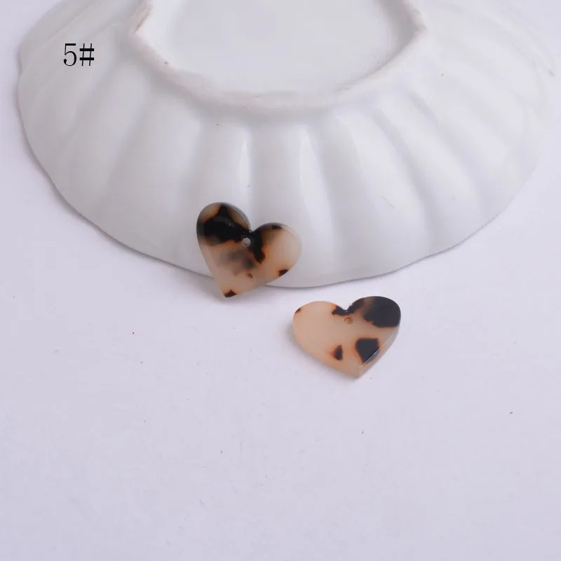 18 шт. ацетатные Кабошоны плиты сердца подвески серьги для рукоделия ювелирные