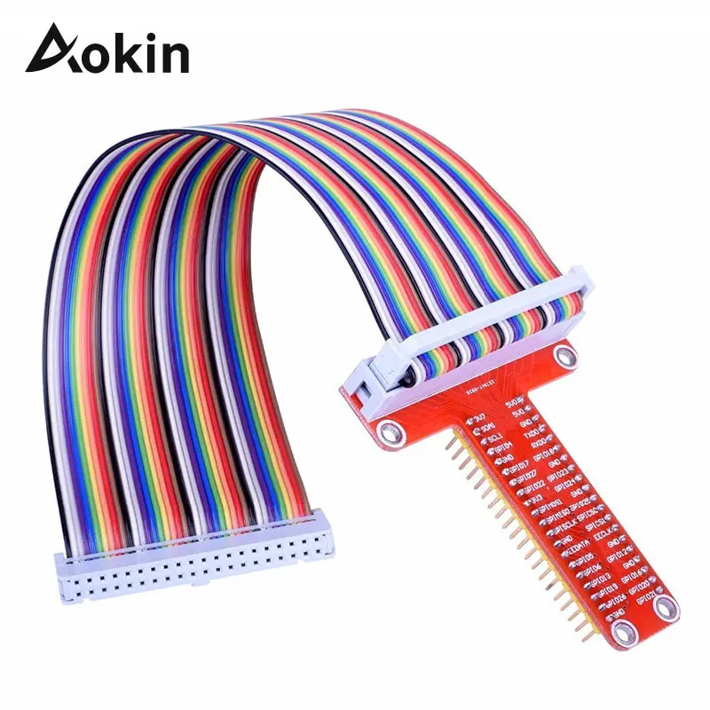 RPi GPIO Расширительная плата + 40 контактный плоский ленточный кабель для Raspberry Pi 3 2