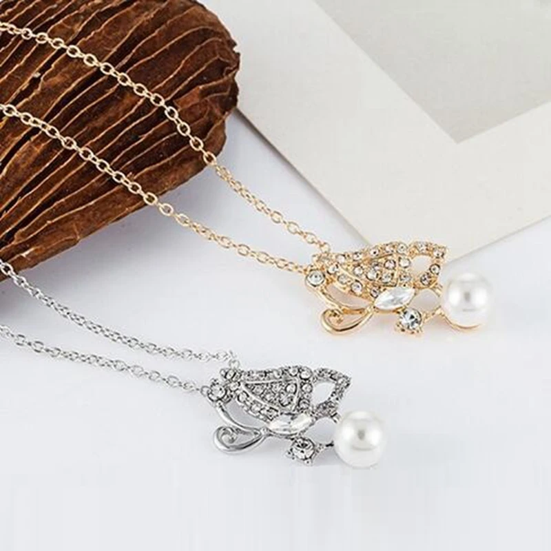 OMHXZJ оптовая продажа милые бабочки AAA Циркон Кристалл 18KT Platinum цвет серебристый