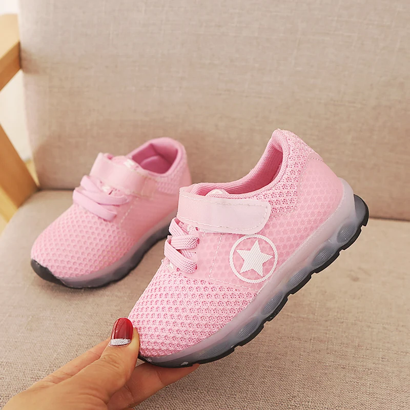 Новинка 2018 детская обувь со светодиодами кроссовки для мальчиков и девочек