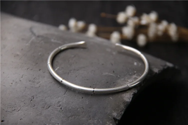Серебряный тайский серебряный браслет ручной работы тонкое серебряное кольцо
