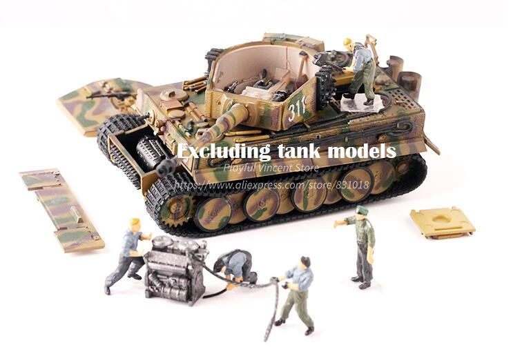 1/72 P0407 немецкие солдатики танковый двигатель команда по обслуживанию готового продукта Военная сцена модель аксессуары