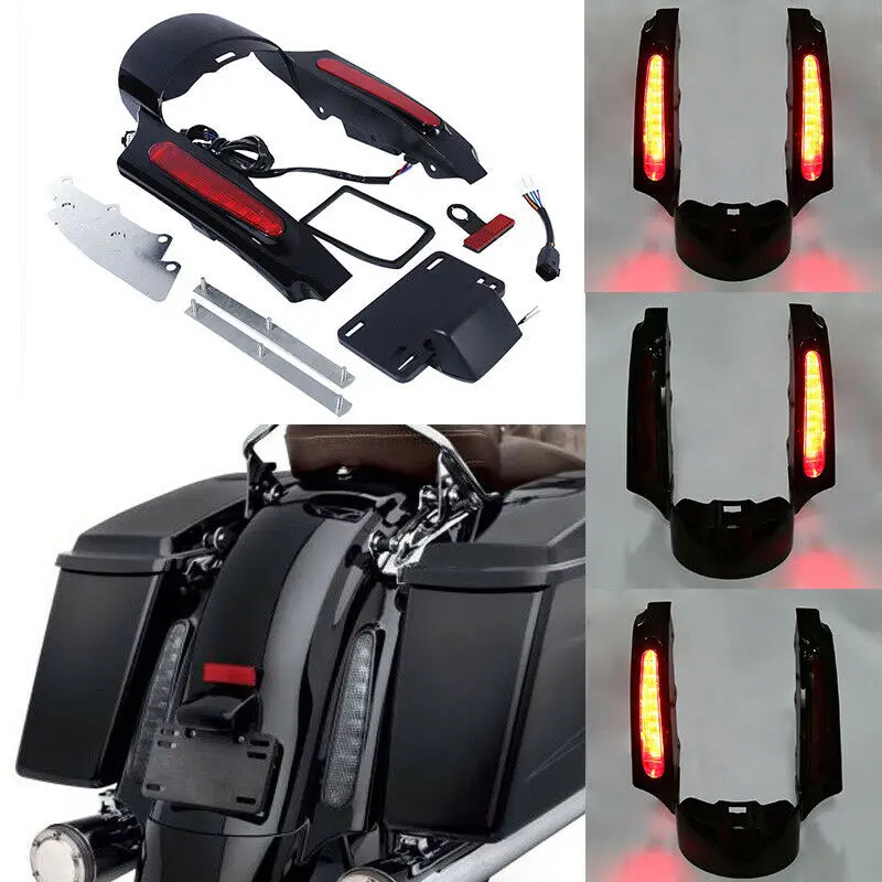 LED заднее крыло удлинитель для Harley Electra Road Street Gilde Glide Custom FLTRX FLHR FLHT FLHX 2009 2013|Накладки