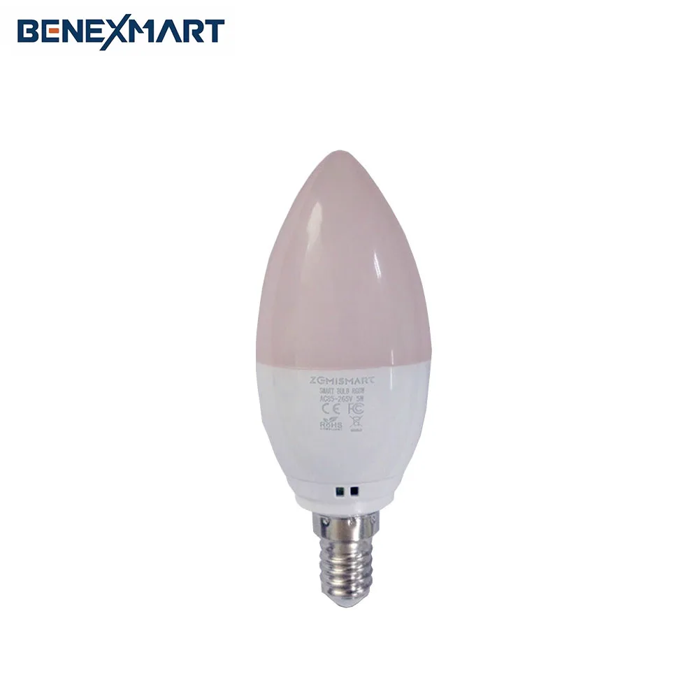 Умная лампа в форме свечки светодиодная Диммер RGBW красочное Голосовое