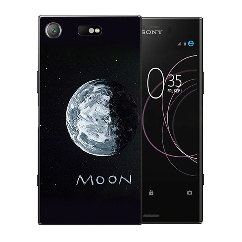 For Sony Xperia XZ1 Compact Phone Case Silicon Space Moon PatternFor for Matte Full Protect Cover |