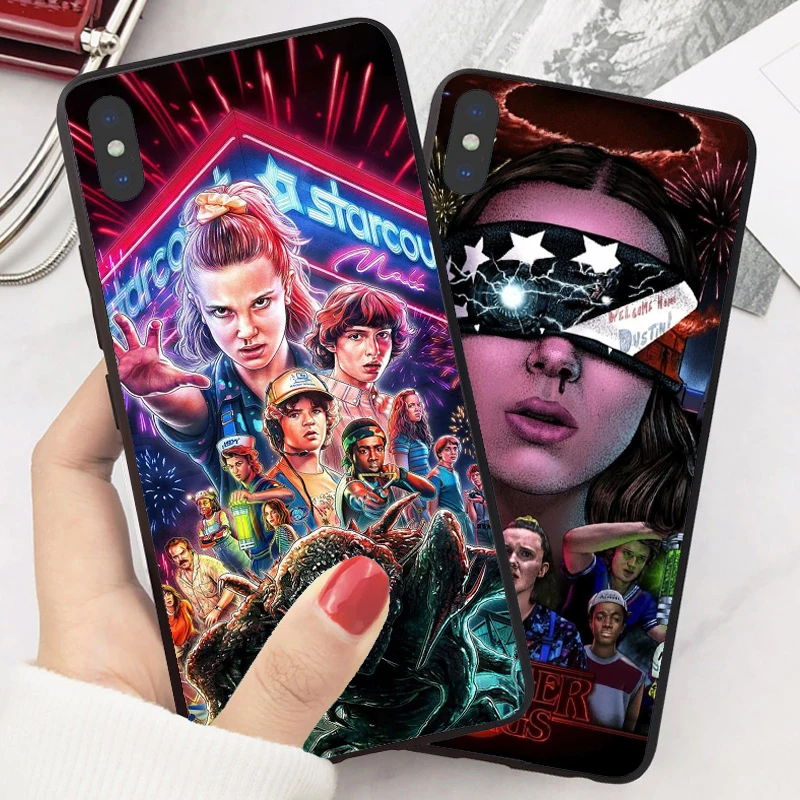 Чехол для телефона Stranger things season 3 мягкий черный чехол из ТПУ iPhone 11 11PRO MAX X 5 6 SPlus 7 8 Plus
