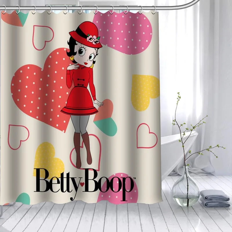 ShunQian Betty Boop горячая Распродажа душ Шторы полиэстер ткань 12 Крючки для Ванная