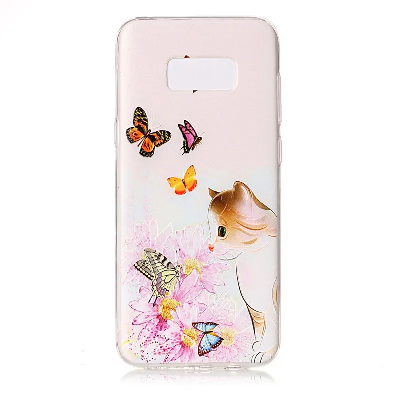 2017 Модные Простые чехлы с цветами для девушек Samsung Galaxy S8 8Plus J3 J5 J7 Coque прозрачные