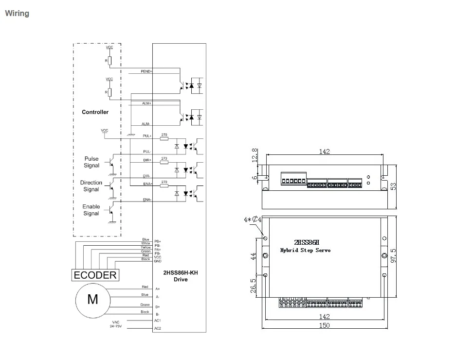 2 фазы NEMA24 3Nm 425ozf. В замкнутом контуре шаговый Серводвигатель комплект драйвера JMC 60J1887EC-1000+ 2HSS86H