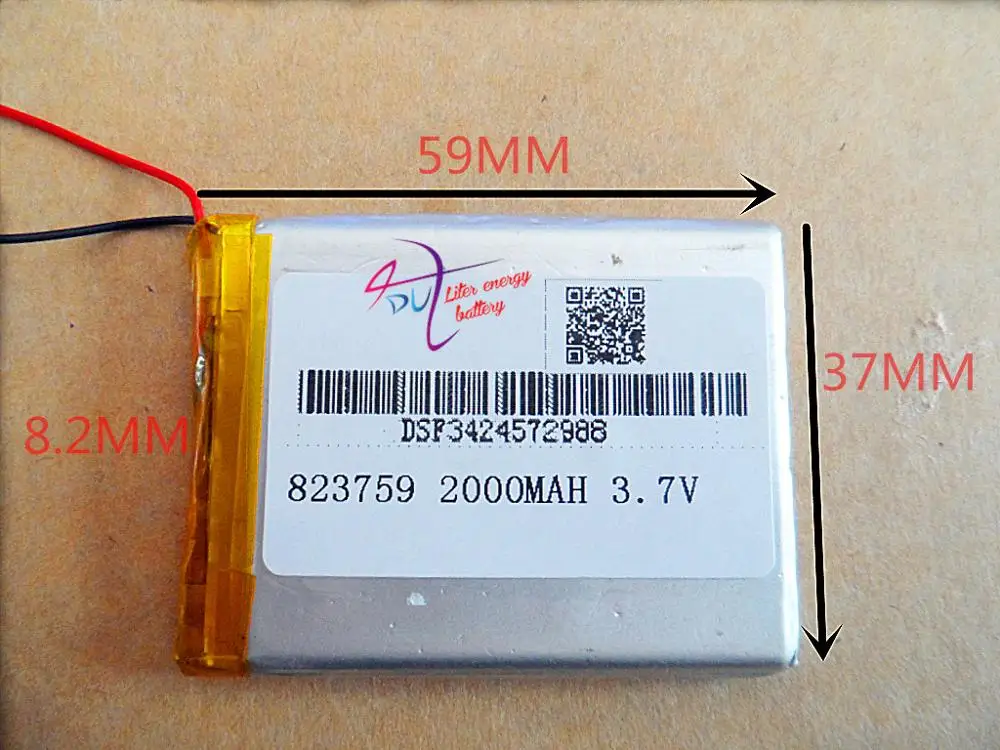 3 7 V Аккумулятор для планшета 823759 GPS MP5 2000MAH мобильное силовое оборудование|3.7v tablet