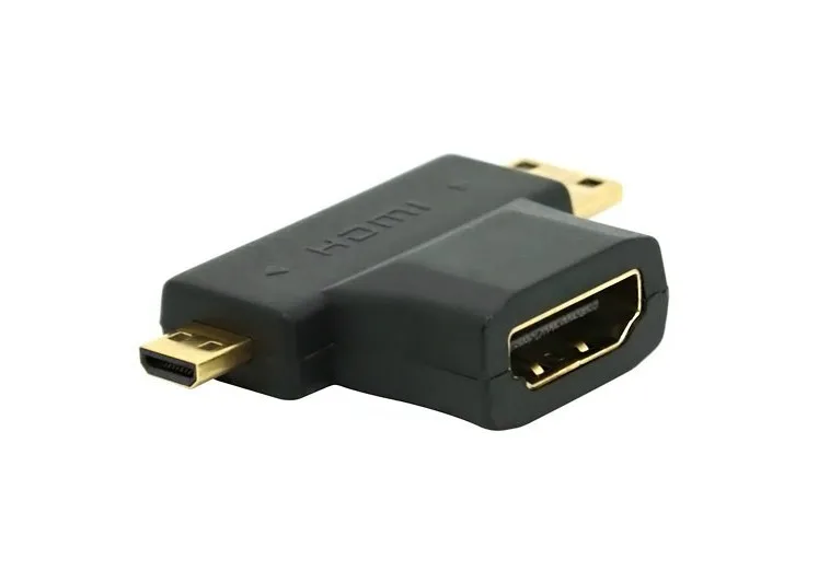 Новый 3 в 1 1080p HDMI Женский микро/мини Мужской разъем адаптера типа D C A Бесплатная