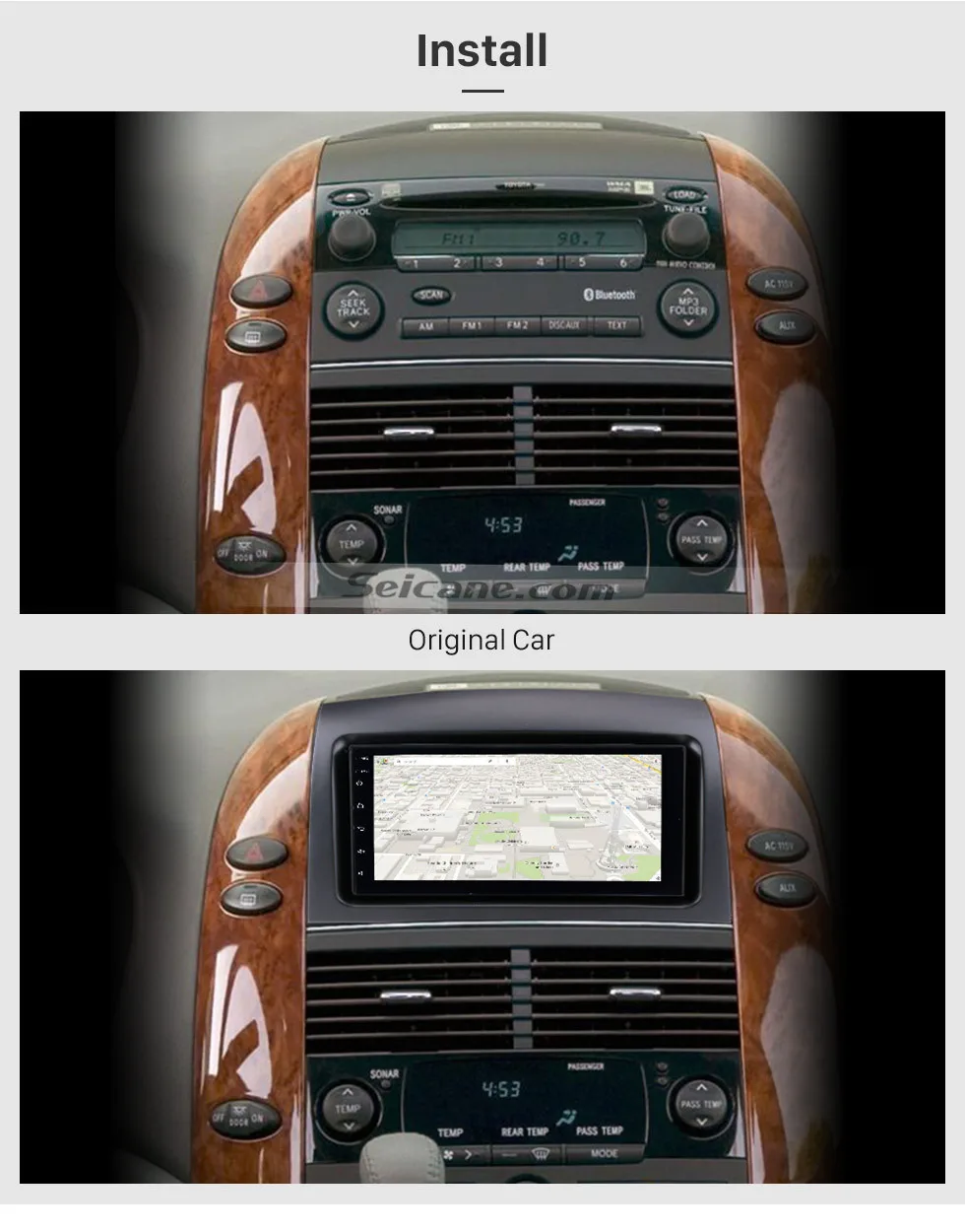 Seicane Android 8,1 автомобиль радио мультимедиа плеер для Toyota Sienna 2004 2005 2006 2007 2008 2009 2010 стерео gps Навигации 2din