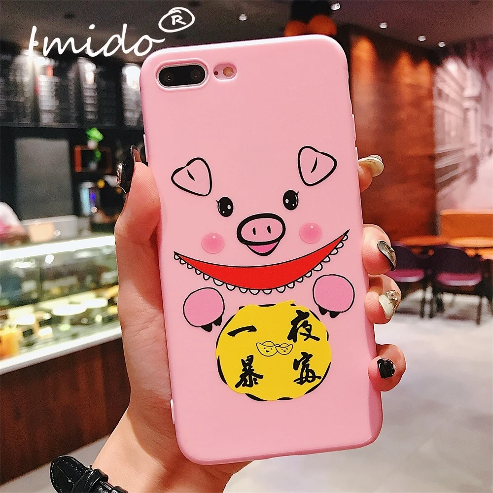 Симпатичные Свинья печати чехол для iPhone X XS MAX XR задняя крышка ТПУ 6 7 8 плюс Кунг-Хай