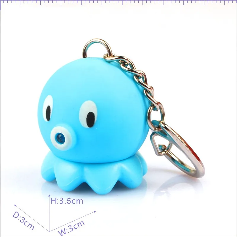 Sea Animal Octopus Action Figure Toys Keychain Kawaii LED Light Sound Keychains Kids Gifts Free Shipping | Игрушки и хобби