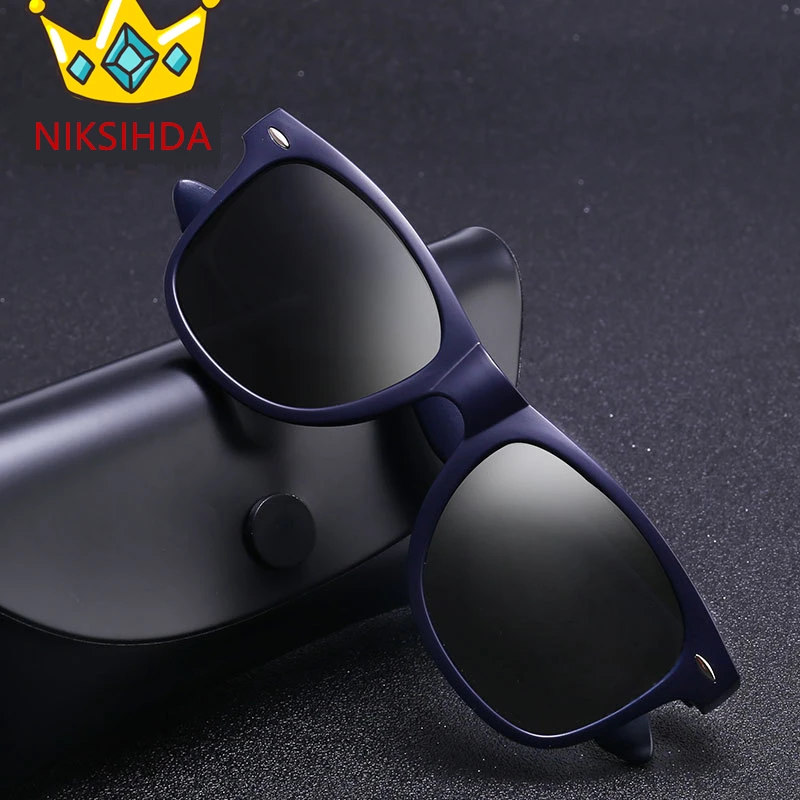 

NIKSIHDA 2019 New Men's Fashion Classic Polarized Sunglasses Box Sports Sunglasses Brilliant Retro Brand Sunglasses
