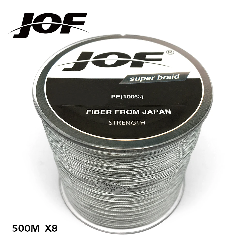 JOF плетеная рыболовная леска 8 нитей серая 100 м 150 300 500 1000 шнур linha multifilamento | Спорт и