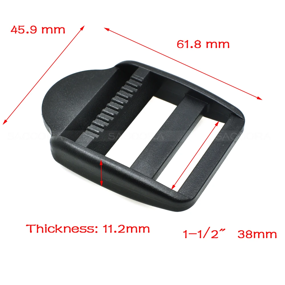 

Ladder Lock Slider Plastic Buckles Backpack Straps Webbin 15mm-50mm Black