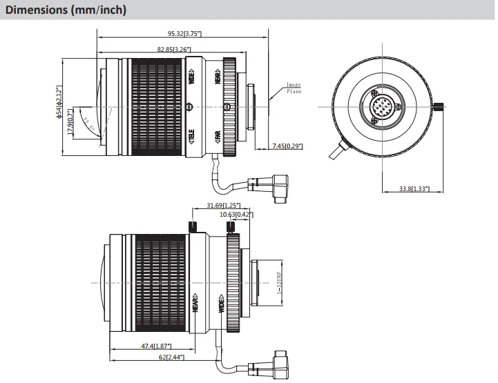 Оригинальный объектив Dahua 12MP 1/1. 7 3 16 мм Vari focal камера с ручным увеличением