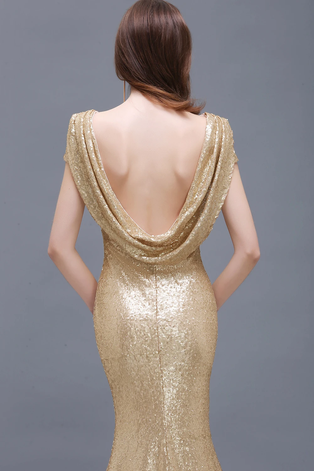 Роскошное розовое золото серебро длинное вечернее платье с блестками 2019 дешевый