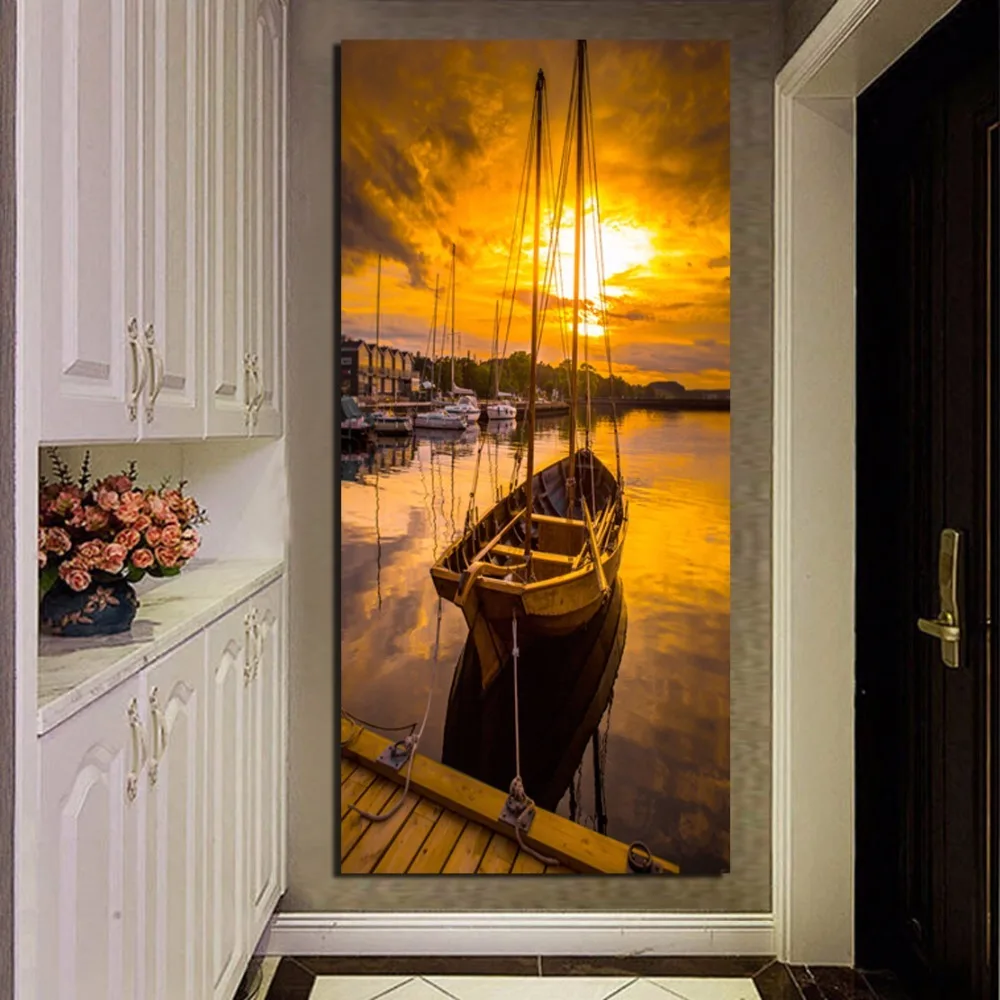 No Frame 1 Panel Seascape And Boat With HD Large Print Canvas Painting For Living Room Home Decoration Unique Gift Wall Picture | Дом и сад