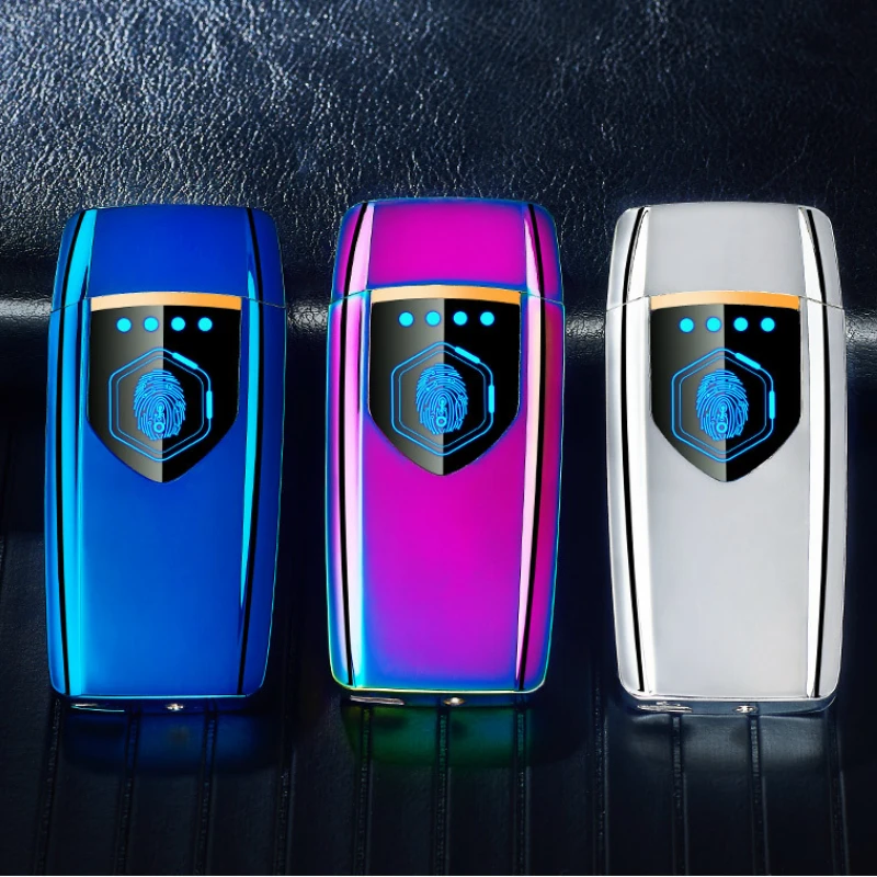 Ультратонкая перезаряжаемая usb-зажигалка, светодиодный сенсорный экран, электрическая зажигалка для сигарет, электронные аксессуары для курения, гаджеты для мужчин