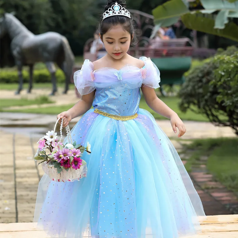 Платье принцессы для девочек Детский костюм косплея на Хэллоуин маскарадный с