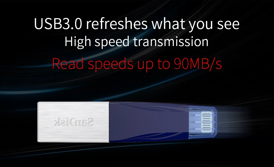 Sandisk iXPand OTG флэш накопитель USB 3,0 64 Гб Lightning разъем Металлическая Ручка U диск memory stick 128 для iPhone iPAD