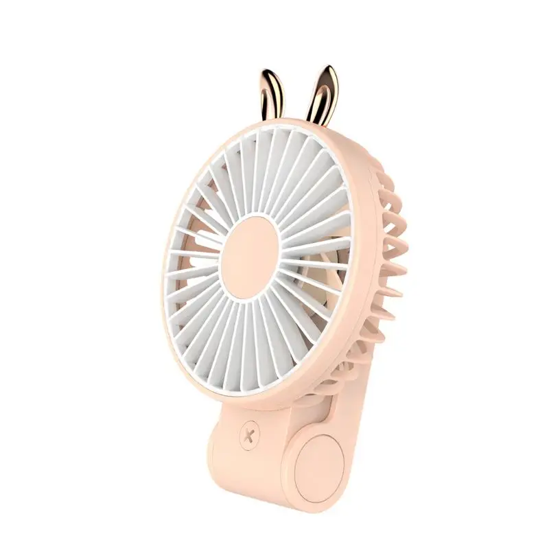

270 Degree Adjustable Cute Rabbit Bear Mini USB Foldable Handheld Fan Easy to Carry Small Fan with Hanging Rope Summer Cooling S