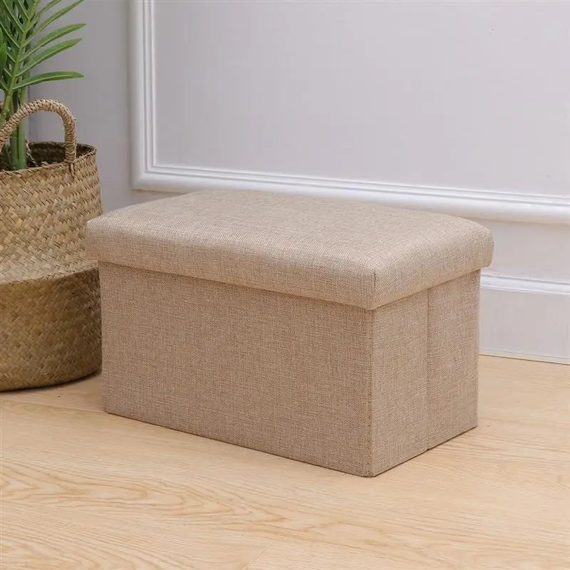 Складная скамейка для обуви OUNONA из хлопка и льна коробка хранения одежды с