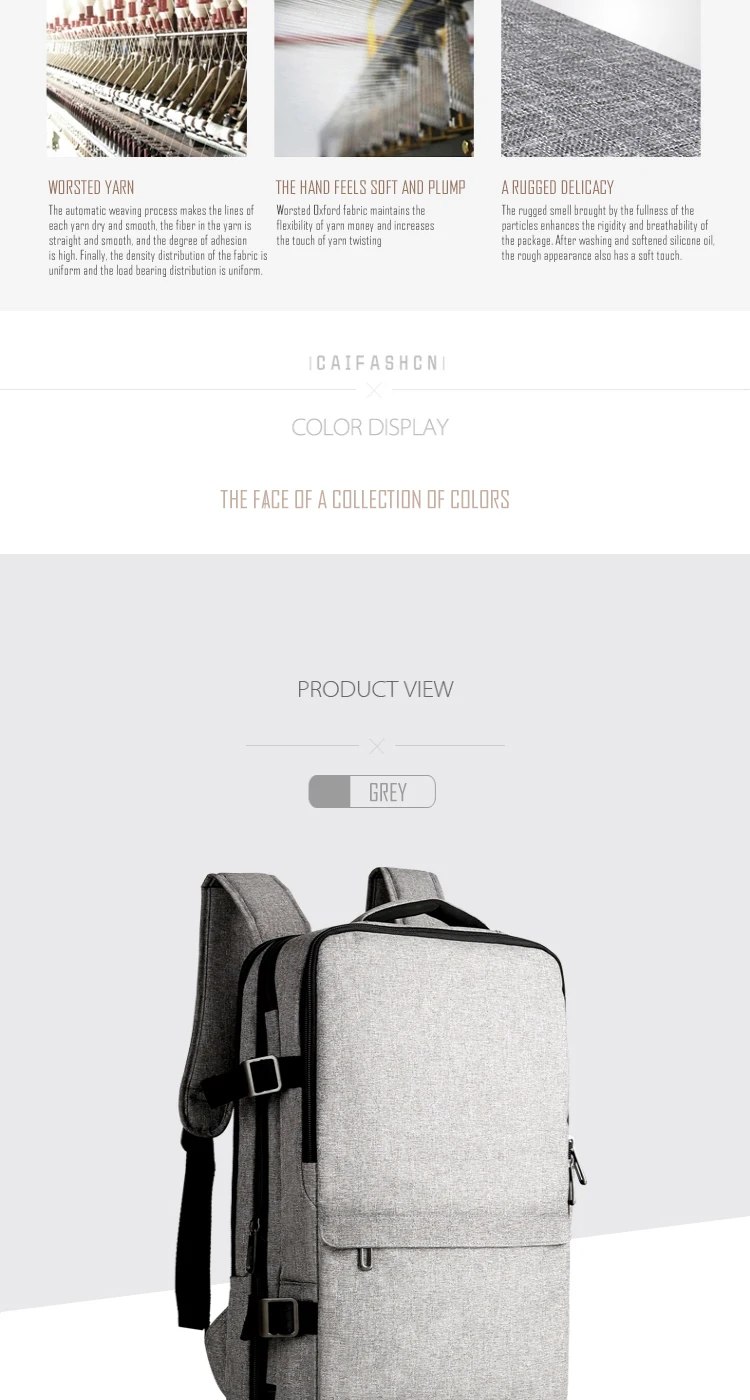 CAI Travel Backpack High Quality Capacity Side-Open Mini Suitcase Laptop bags Water Proof Minimalism Business Men School Style