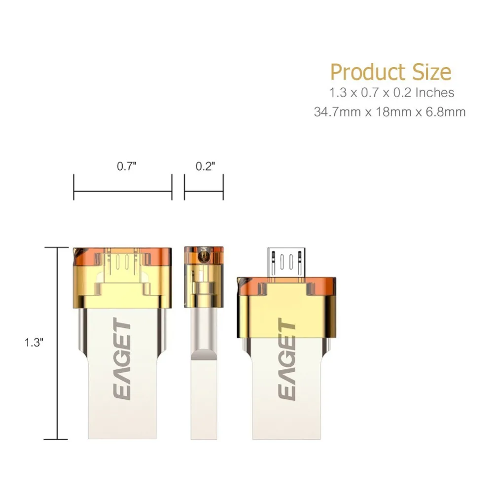 Usb flash drive 3.0 Eaget v80 пройти h2test OTG Смартфон Tablet PC 16 ГБ 32 64 usb pen driveExternal Хранения pendrive |